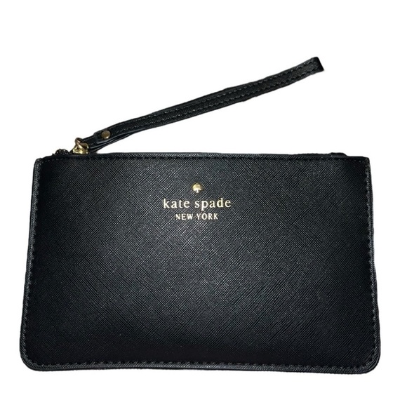 Kate Spade Black  Leather Wristlet - Picture 1 of 7